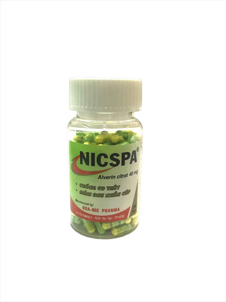 Nicspa Alverin 40mg NIC – Giảm co thắt, đau bụng, hỗ trợ tiêu hóa khỏe mạnh
